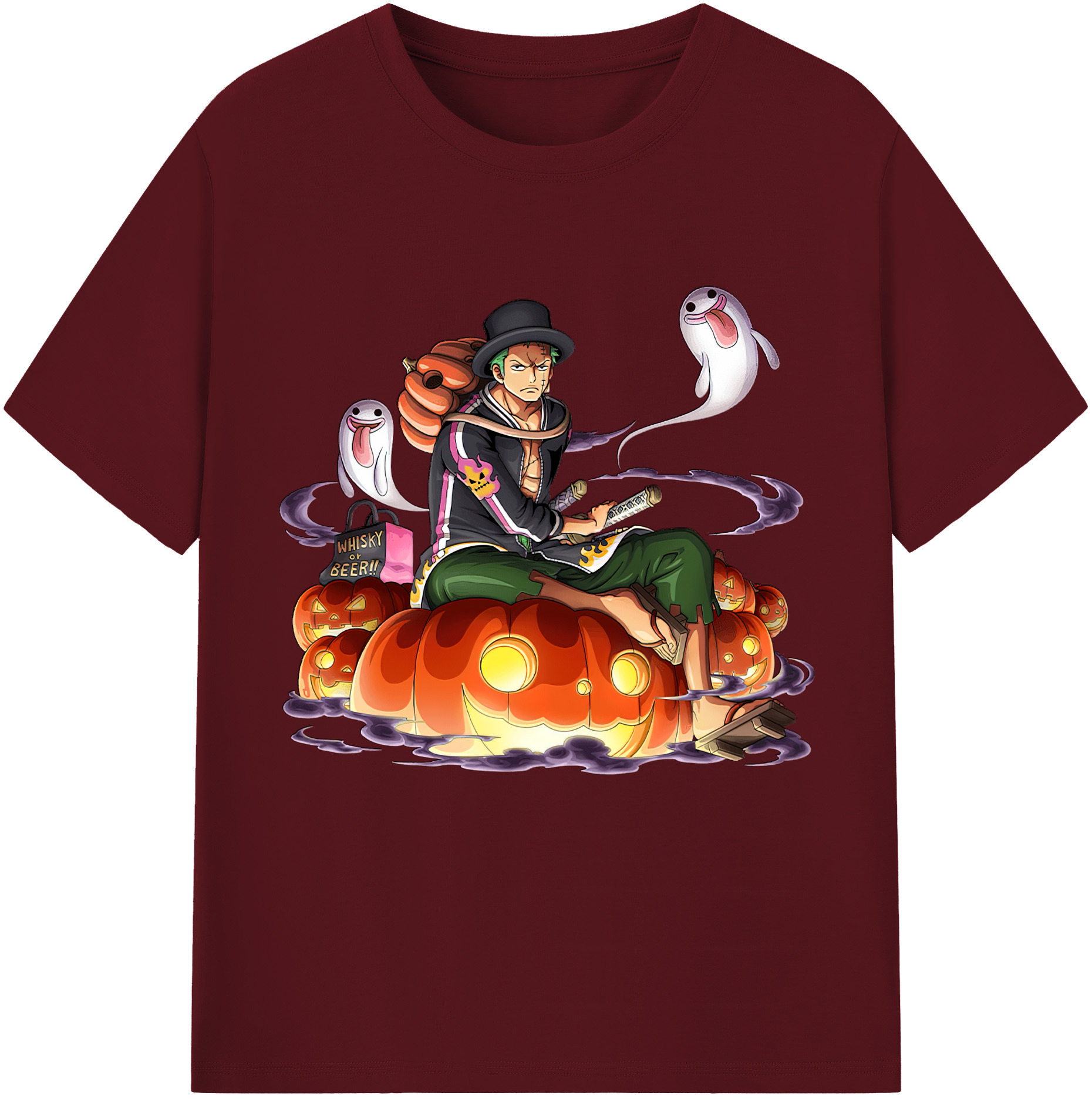 ワンピース ロロノア・ゾロ ONE PIECE Roronoa Zoro 綿100％半袖Tシャツ（フロントプリント）